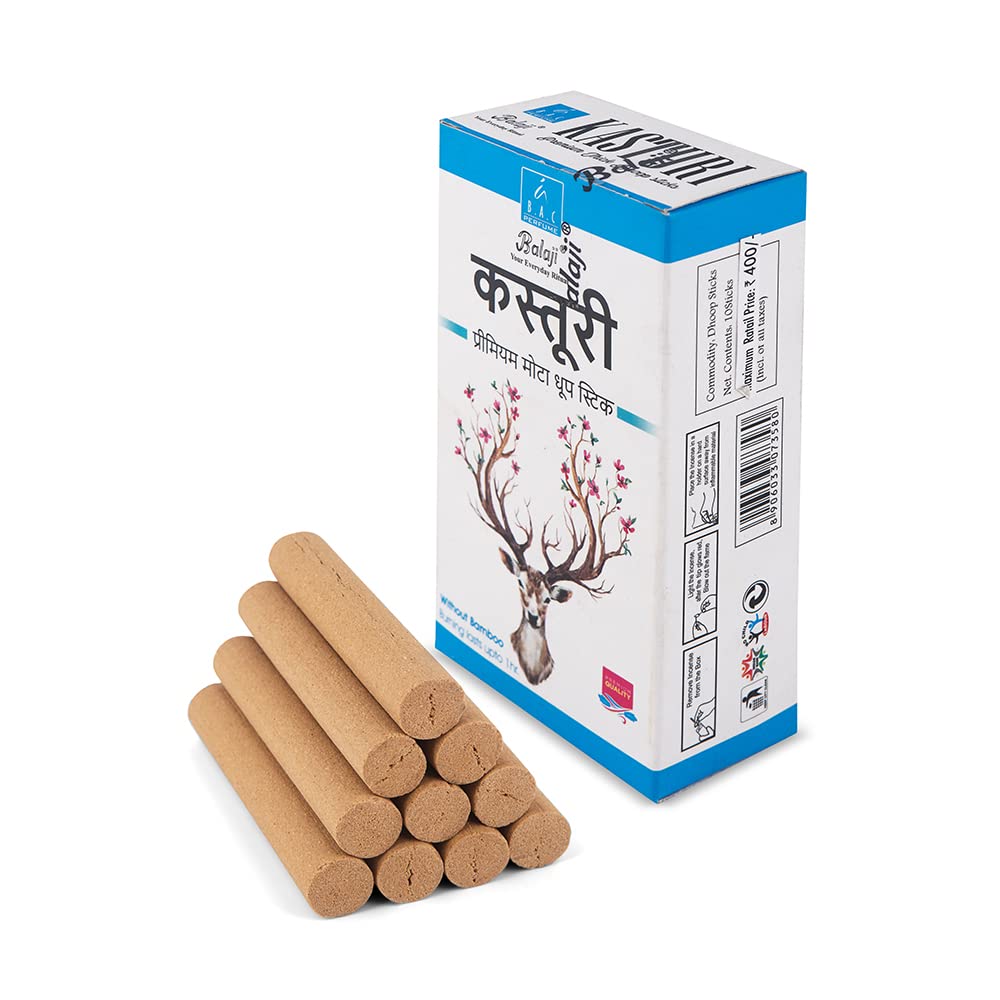 Balaji KASTURI Premium Thick Dhoop Sticks (10 sticks)