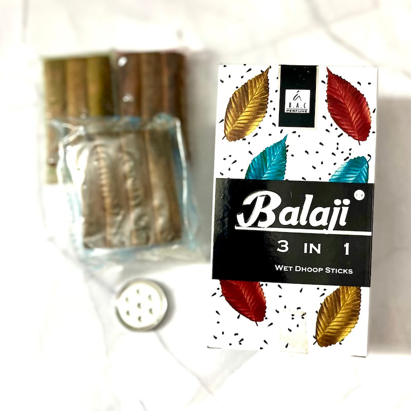 Balaji 3 in 1 Premium Wet Dhoop Sticks (10 sticks)