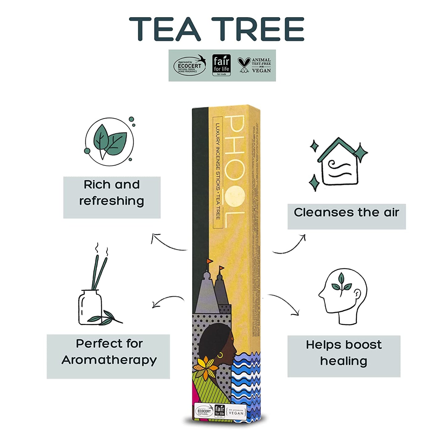 Phool TEA TREE Luxury Incense Sticks (40 sticks)