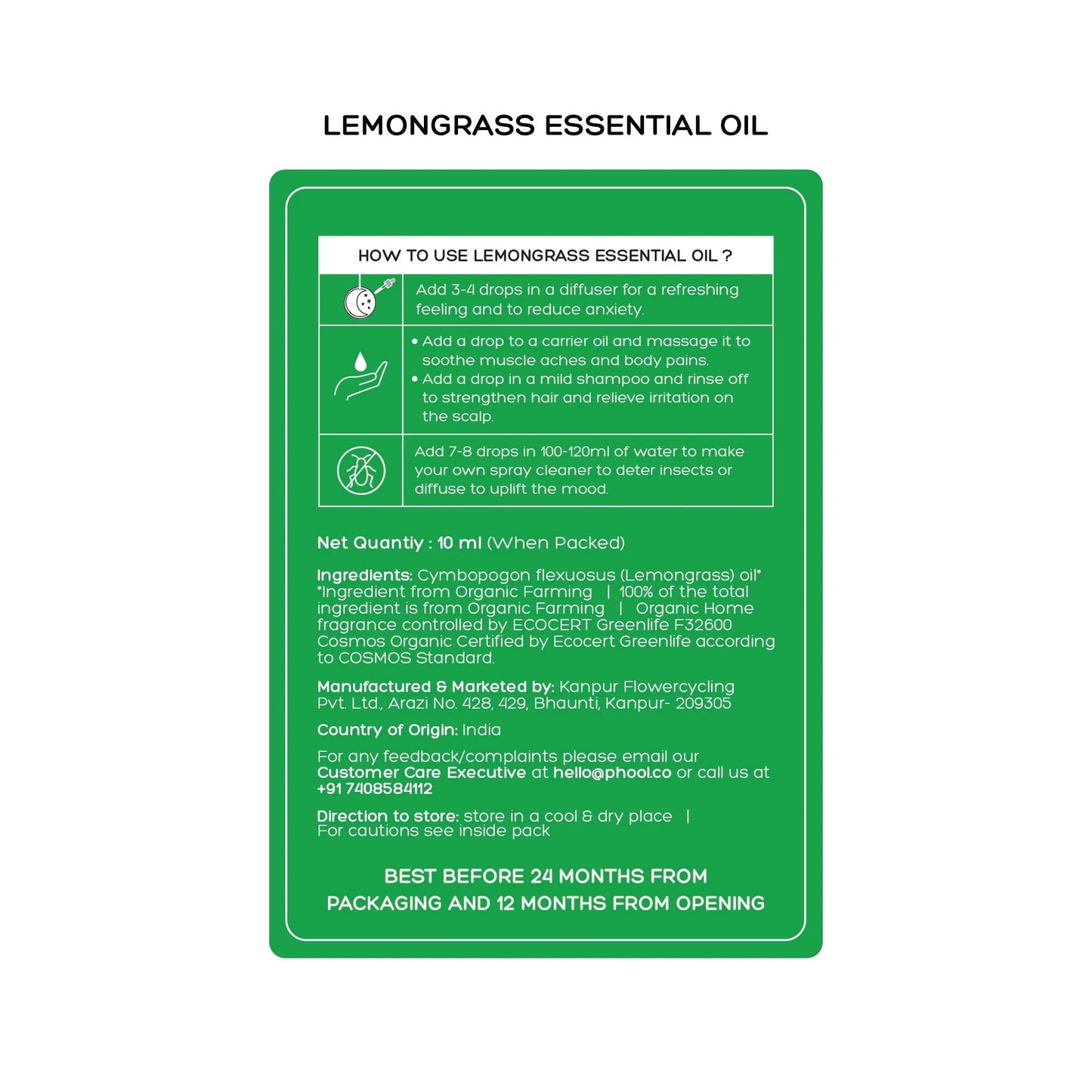 Phool Lemongrass Essential Oil (10ML)