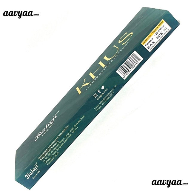 Balaji KHUS Luxury Incense Sticks (25 sticks)