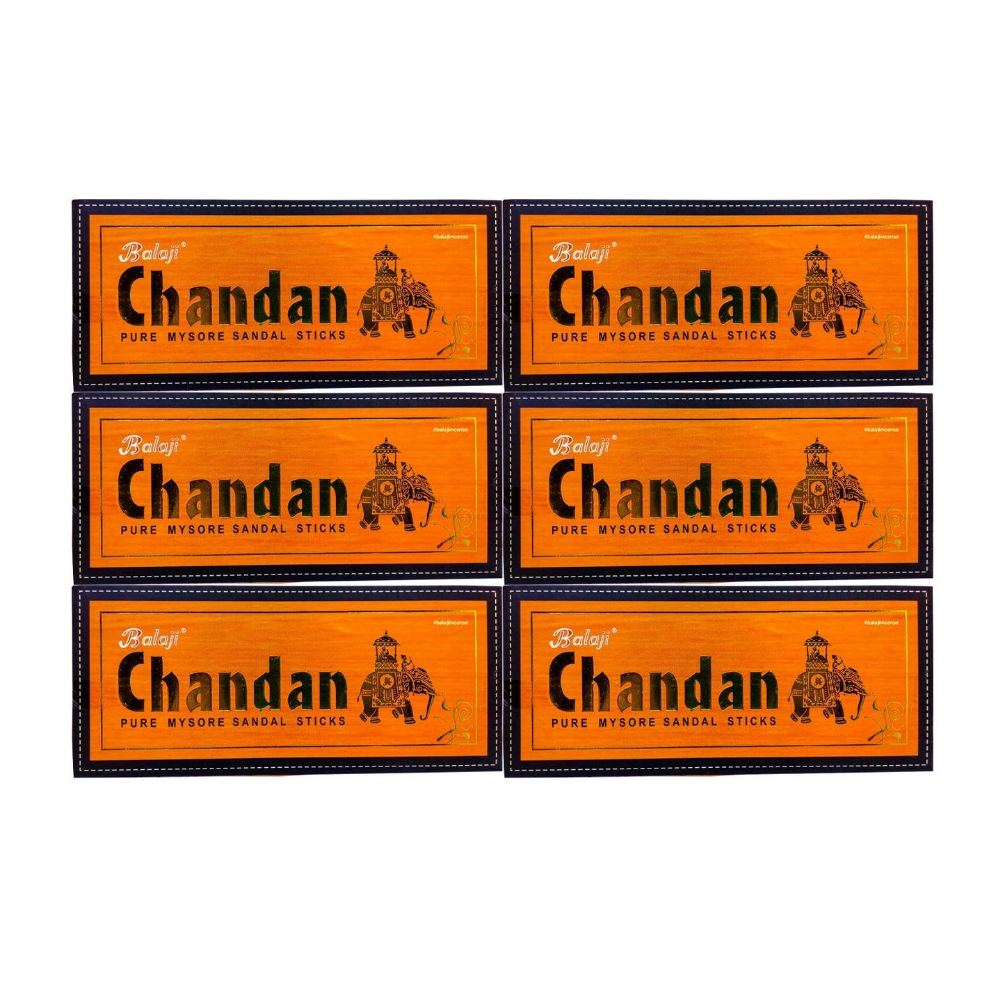 Combo of 6 Balaji Chandan Luxury Incense Sticks (25*6= 150 sticks)