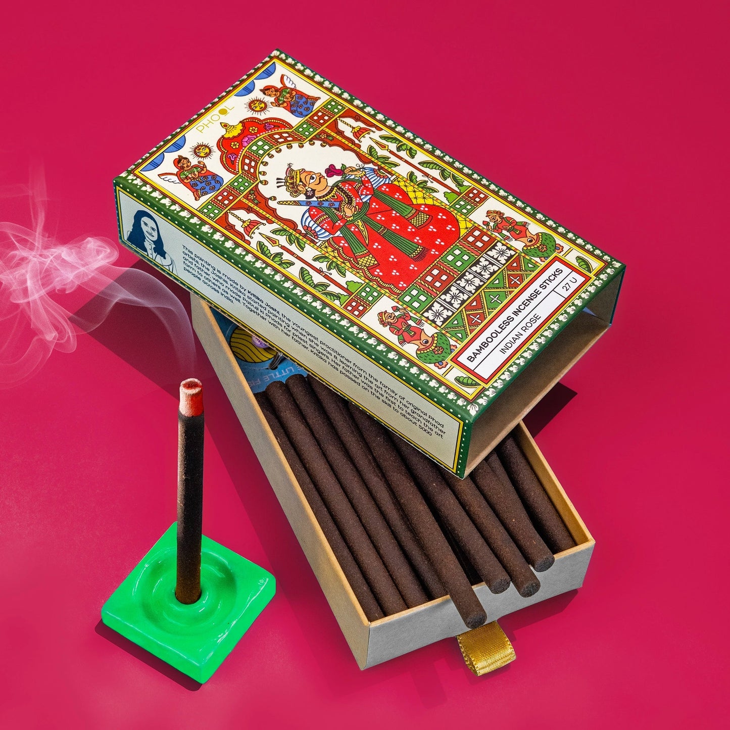 Phool INDIAN ROSE Bambooless Incense Sticks